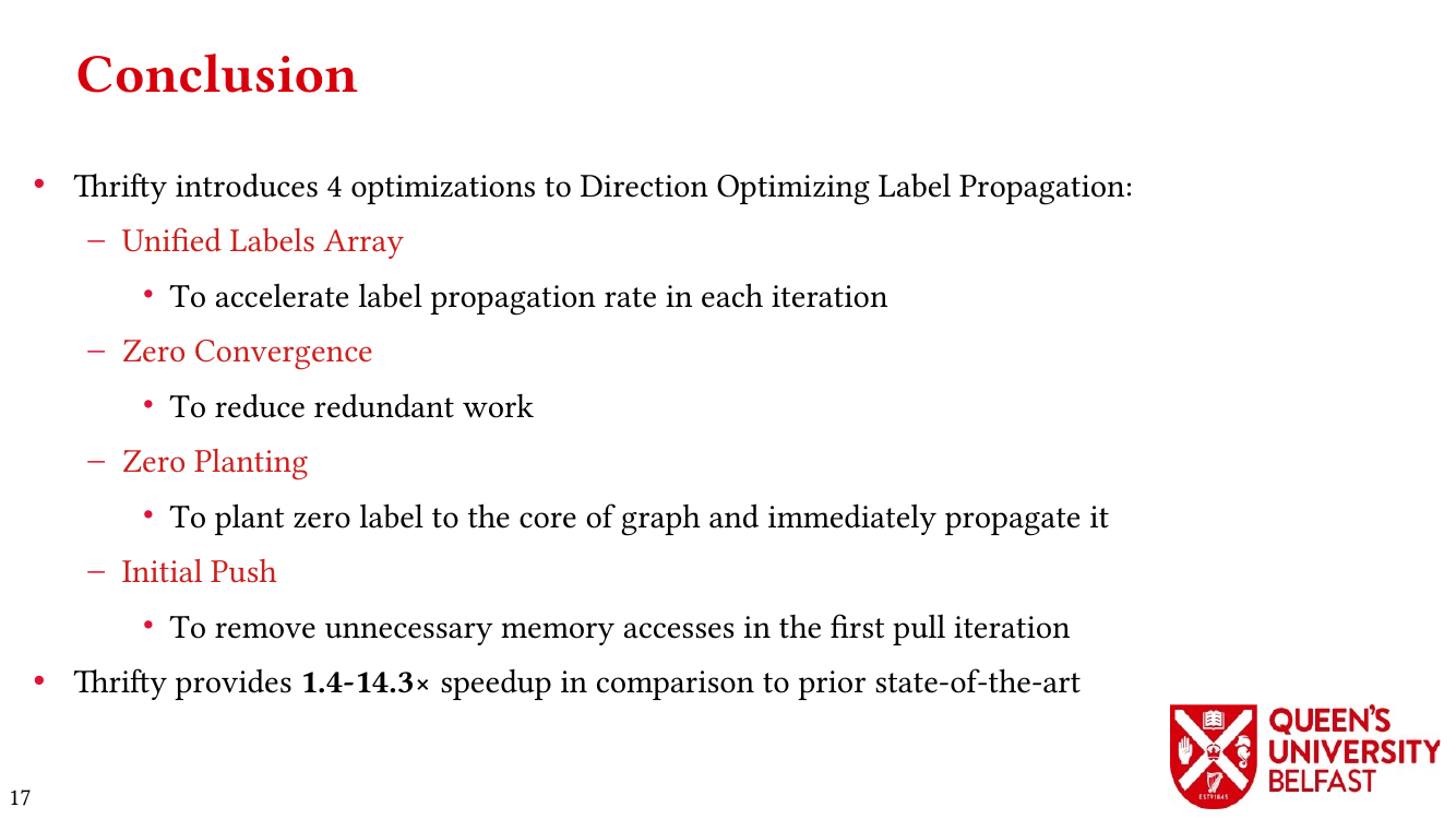 Thrifty Label Propagation:  Conclusion