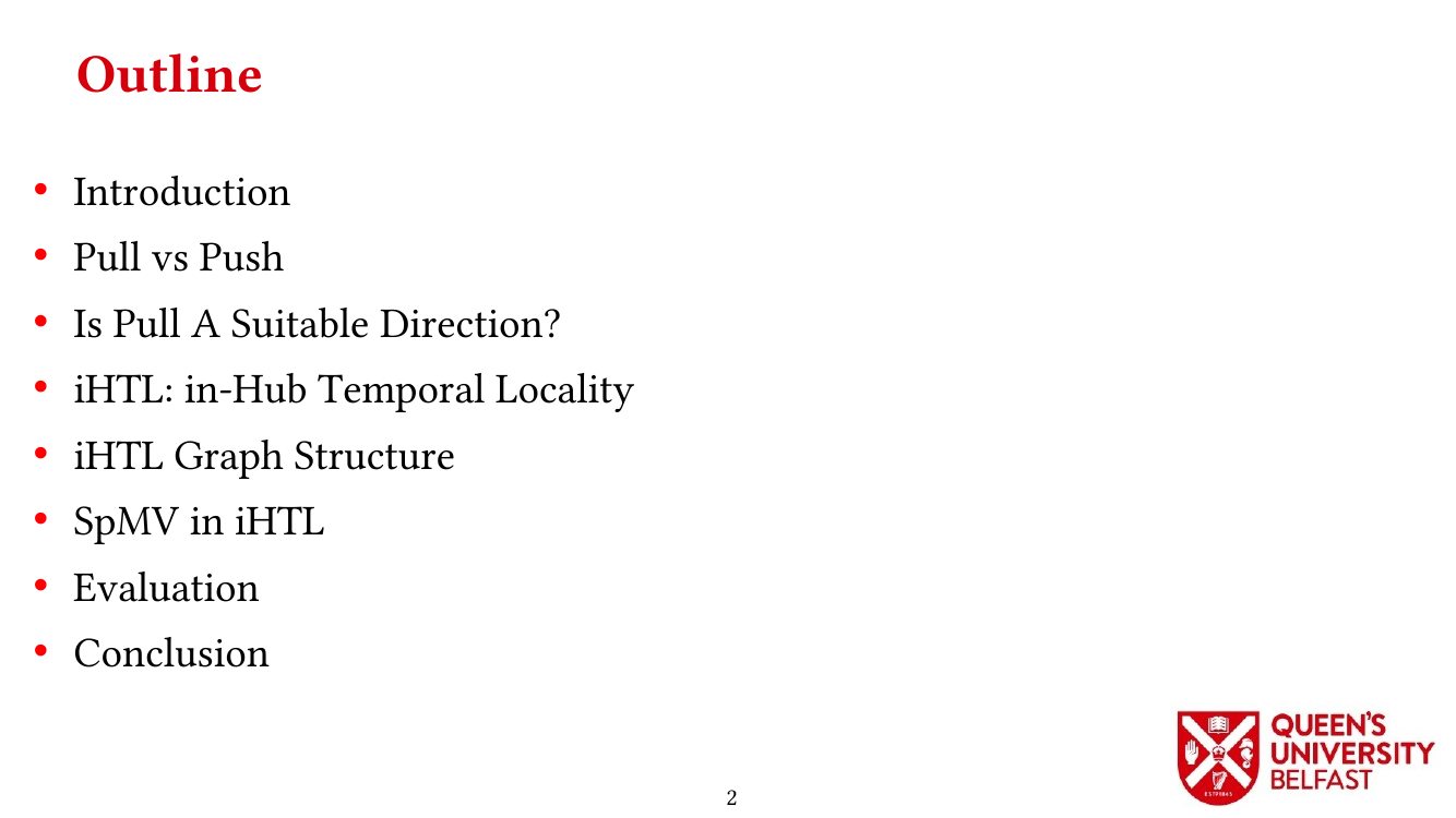 Exploiting in-Hub Temporal Locality in SpMV-based Graph Processing : Outline