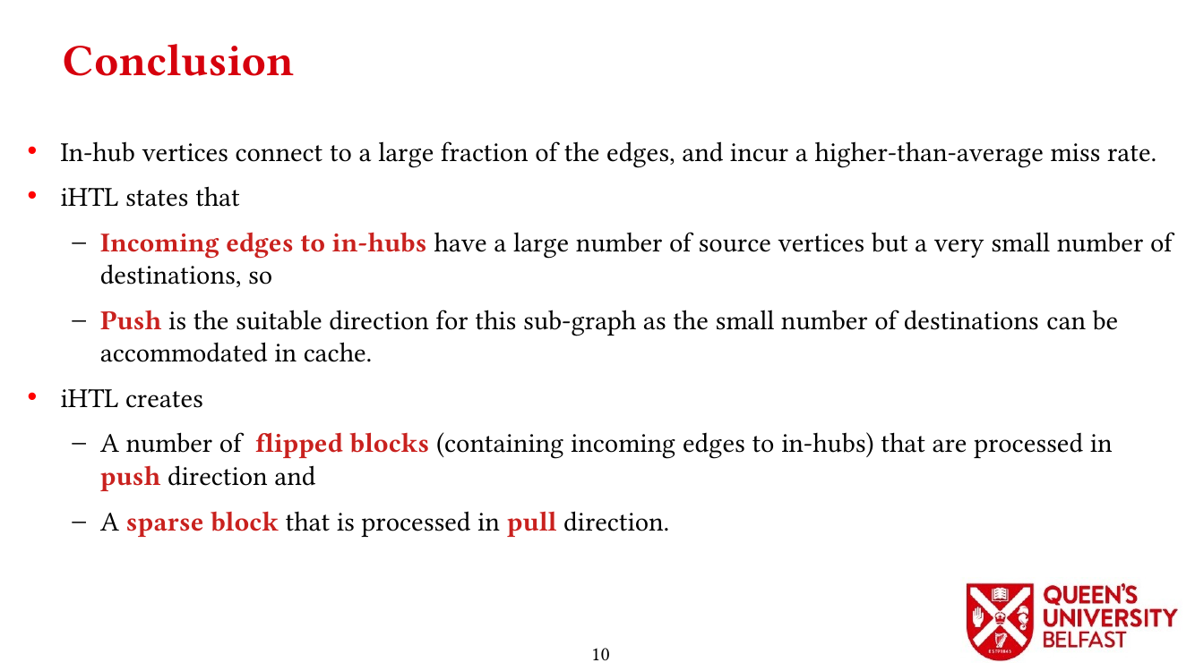 Exploiting in-Hub Temporal Locality in SpMV-based Graph : Conclusion