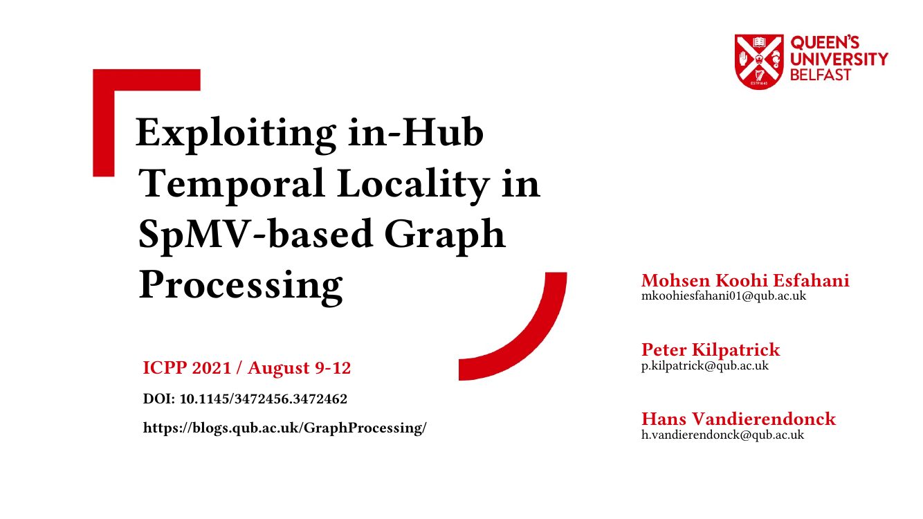 Exploiting in-Hub Temporal Locality in SpMV-based Graph Processing