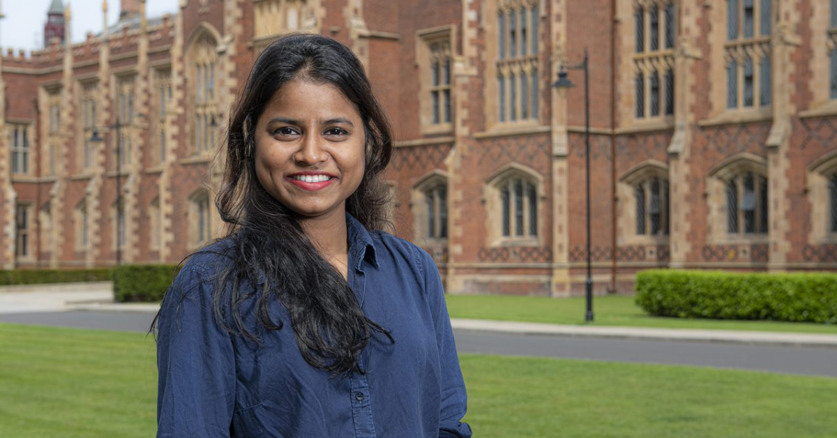 Indian student outside canyon building