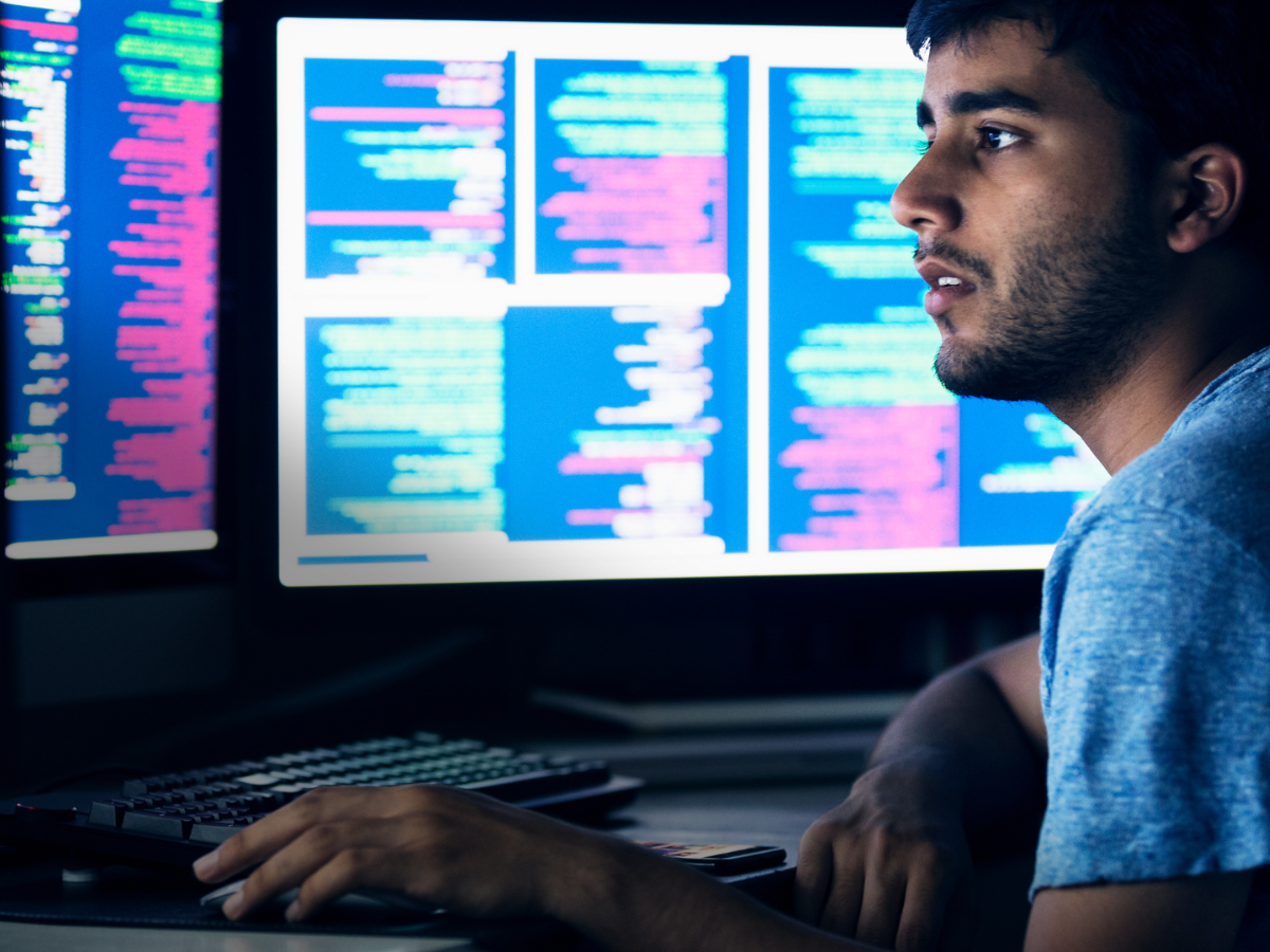 Man working on a computer