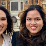 Two Malaysian sisters at Queen's Lanyon building