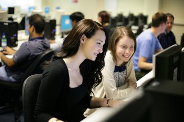 Students in a computer lab.