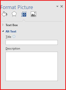 Format Picture panel example showing ALT Text options