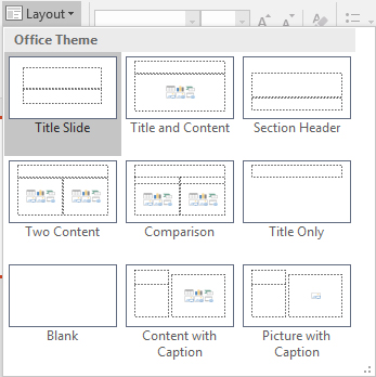 MS PowerPoint - examples of slide layout