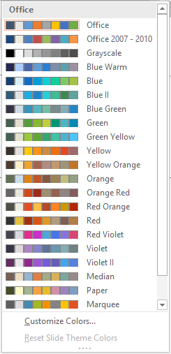MS PowerPoint - Custom Colours