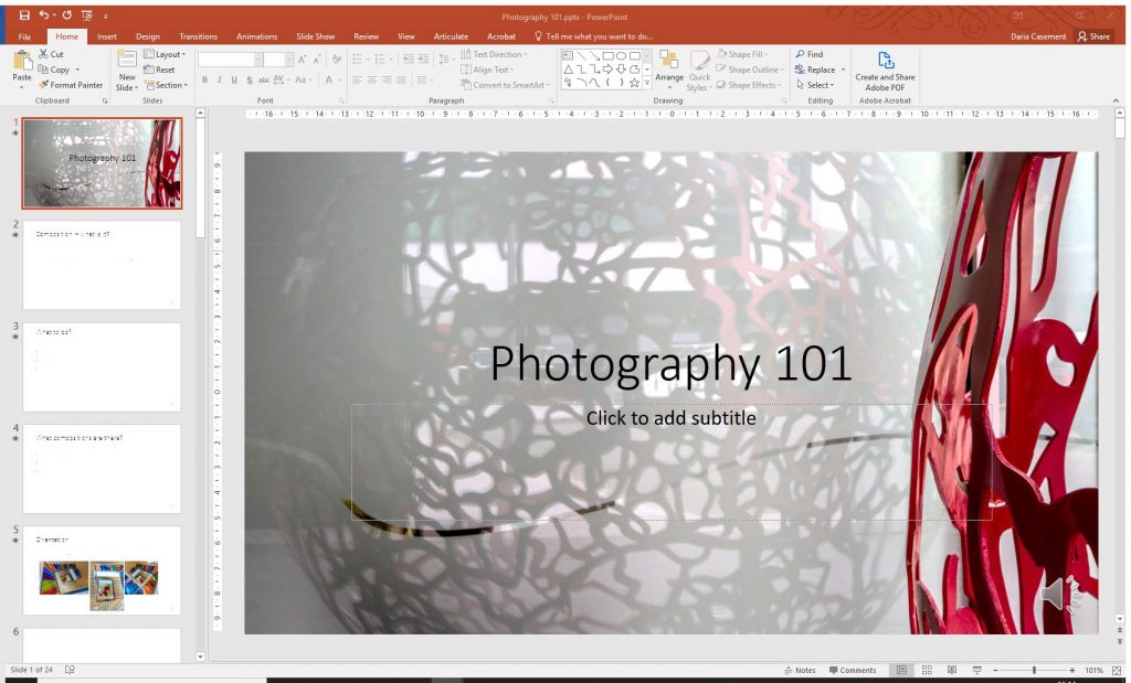 Example of PowerPoint presentation