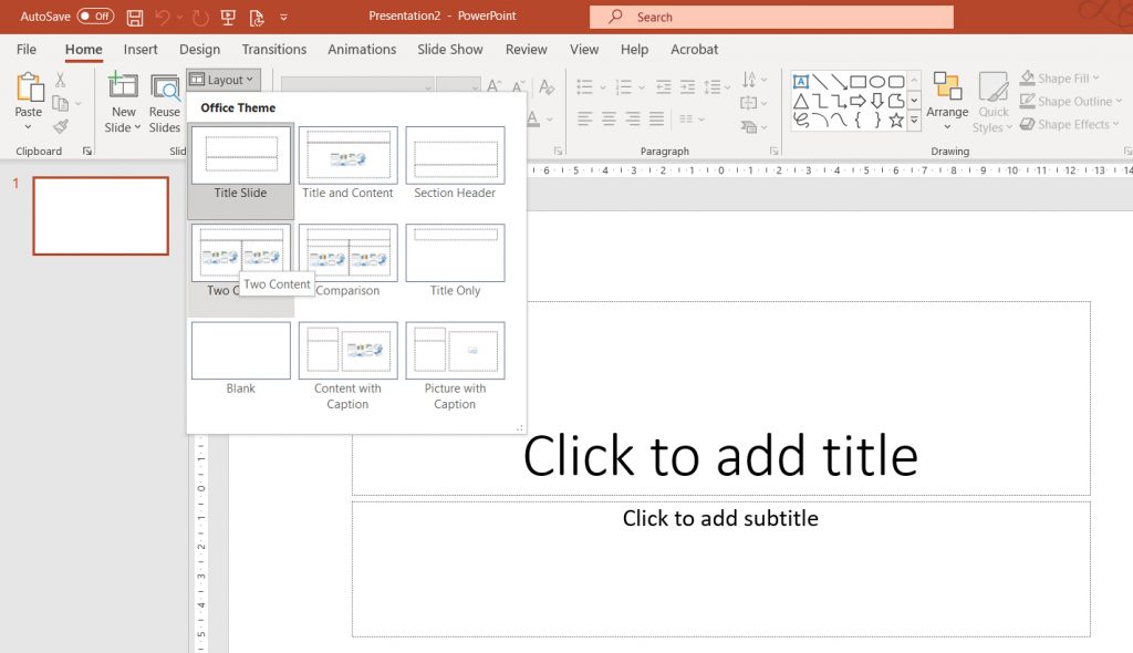 MS PowerPoint - Slide Layouts and Content Boxes