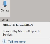 Dictate button as shown on the toolbar of Microsoft Word on Windows. It can also be enabled using Alt and "grave accent" key.