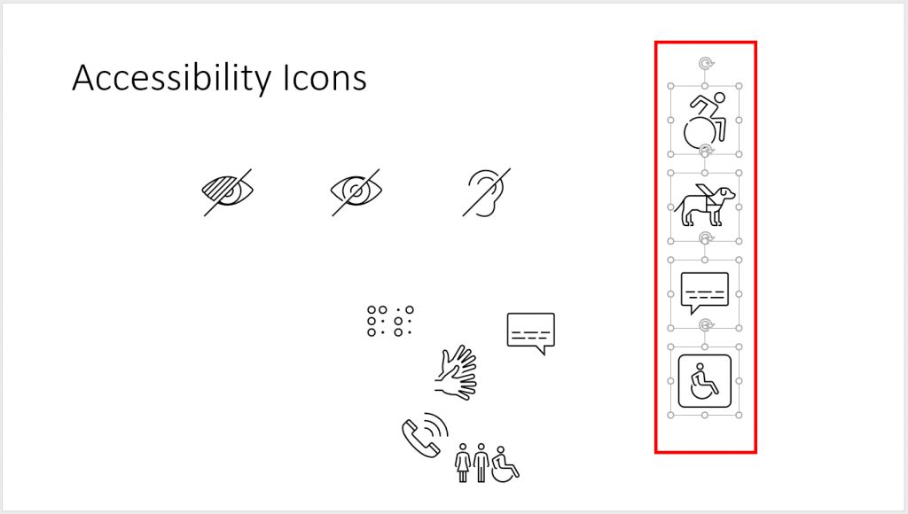 PowerPoint - Alignment examples for right aligned and evenly distributed vertically