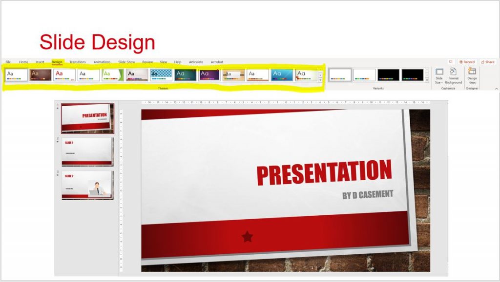 PowerPoint: Design Tab and Custom Templates - MDBS DigiKnow