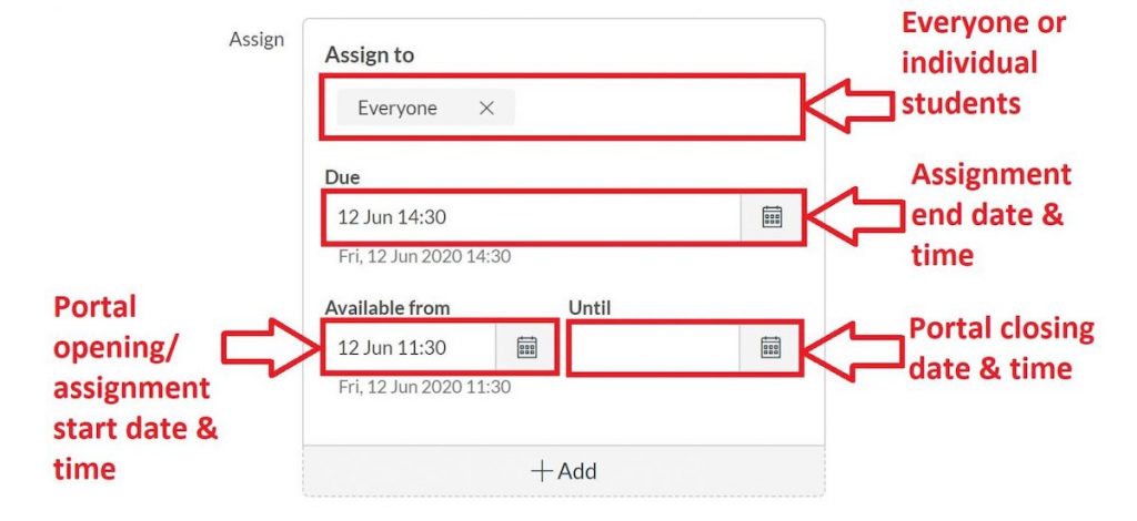 set assignment dates