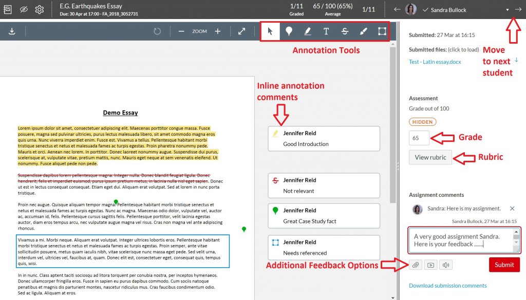 Marking in Speedgrader