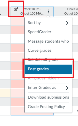 Post Grades Screenshot