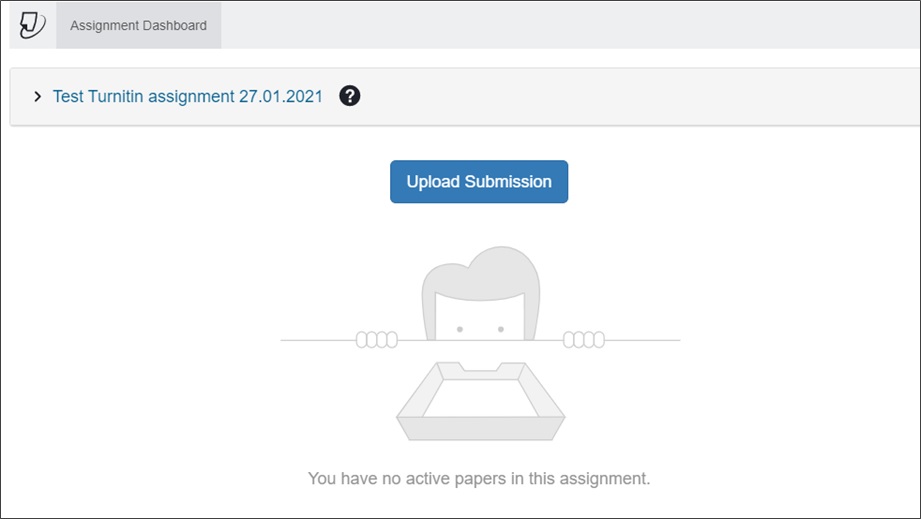 Figure 1 - Turnitin Assignment Dashboard - upload submission