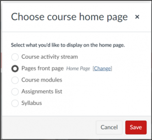 Choose 'Pages front page' option