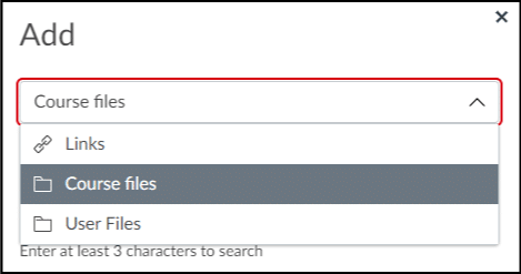 Select the 'Links' option