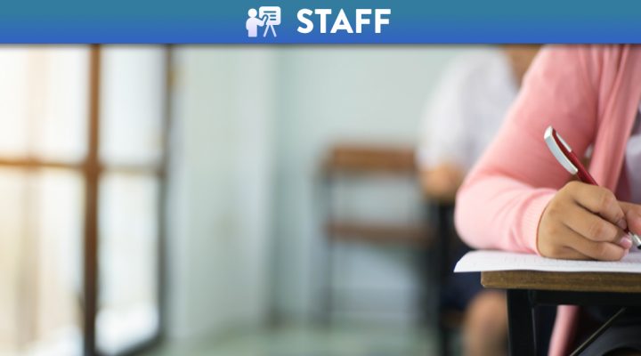 Woman taking an exam