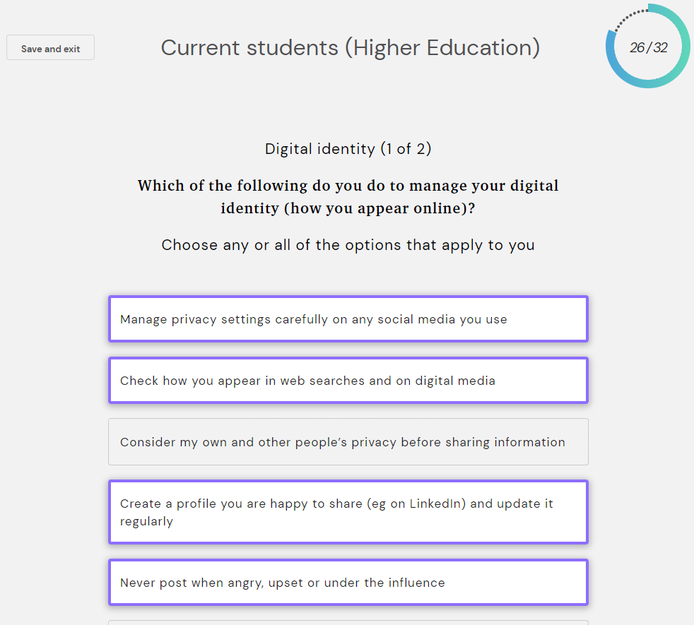 Image of the 6 different areas of digital capability