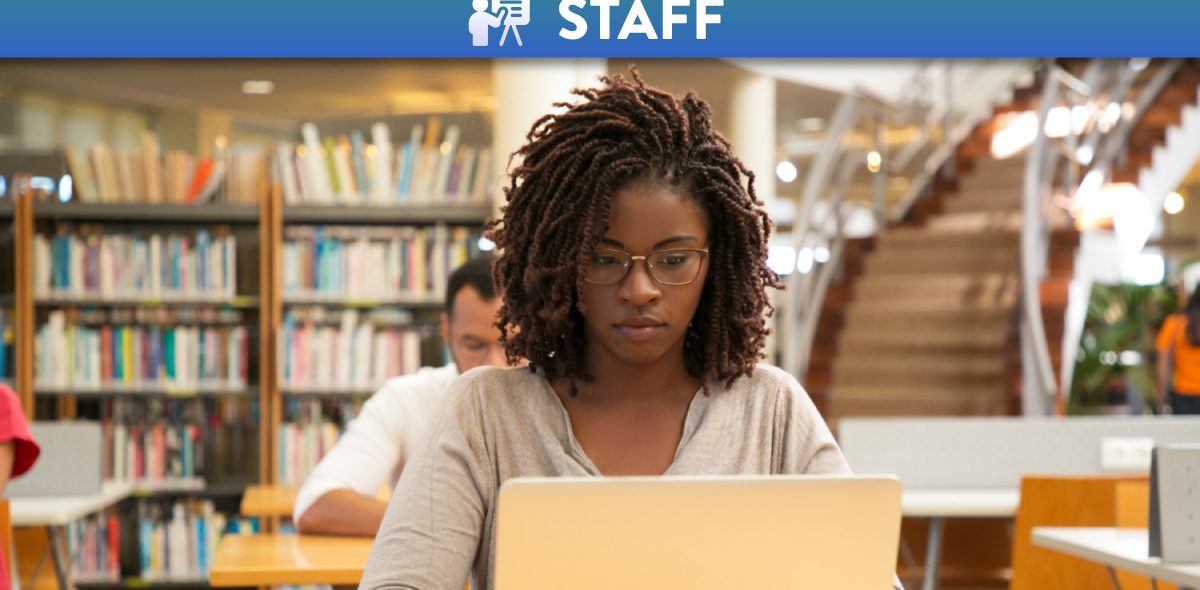 African American woman working on research