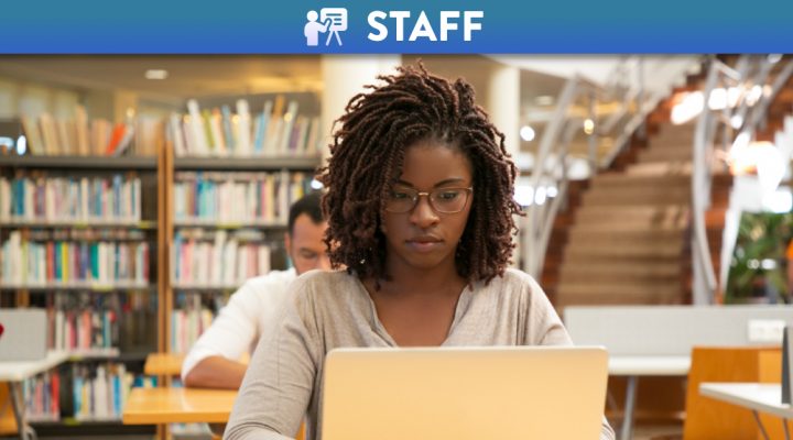 African American woman working on research