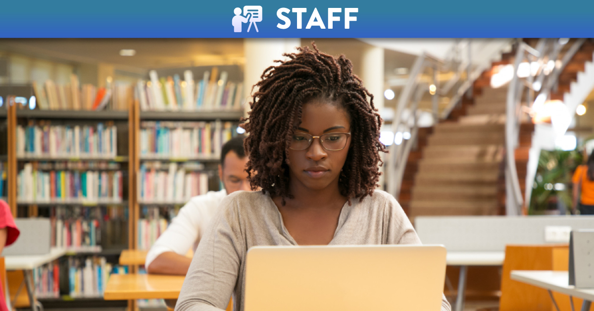 African American woman working on research