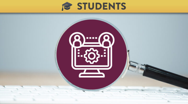 Keyboard and magnifying glass with the Jisc icon for Digital Communication