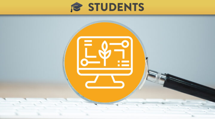 Keyboard and magnifying glass with the Jisc icon for Digital Learning and Development