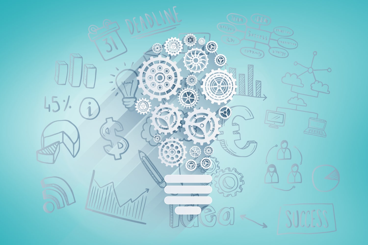 Light bulb made of gears