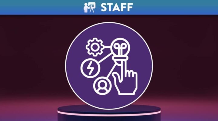 Podium with the Jisc icon for Digital Creation