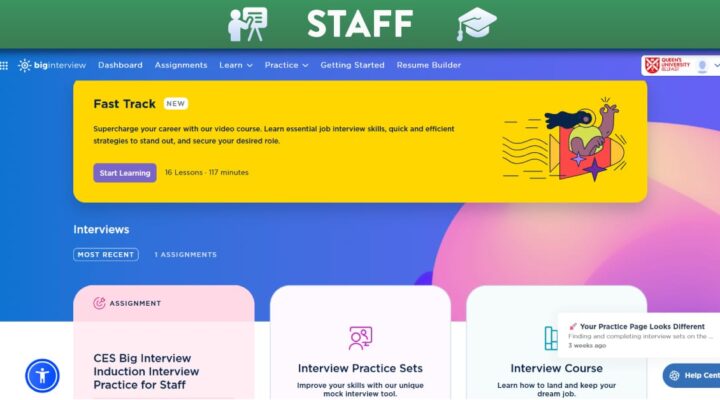 Big Interview dashboard