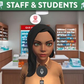 Avatar character speaking to the camera