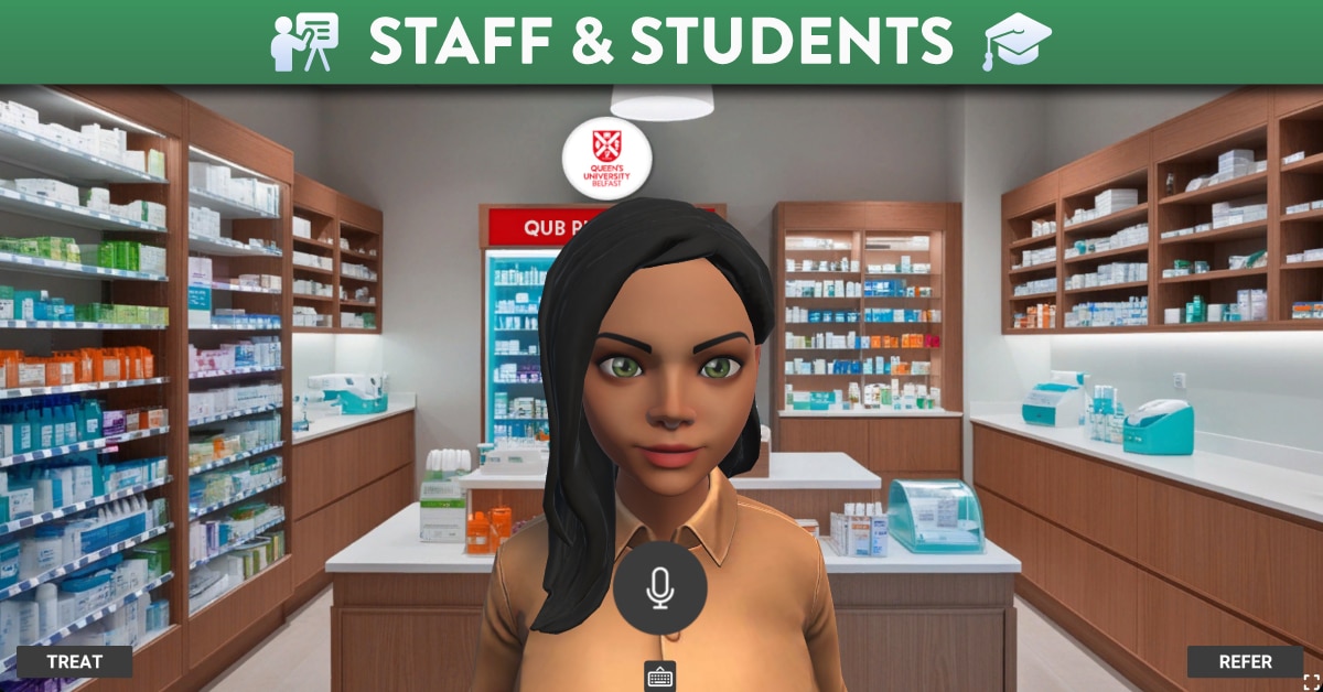 Avatar character speaking to the camera