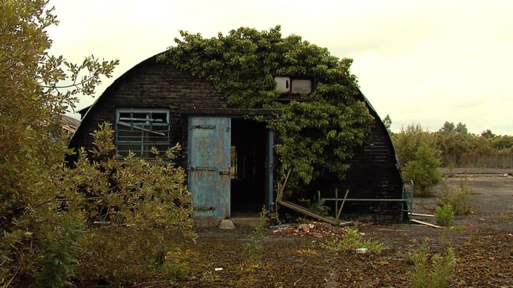 Compound Exterior overrun with plants