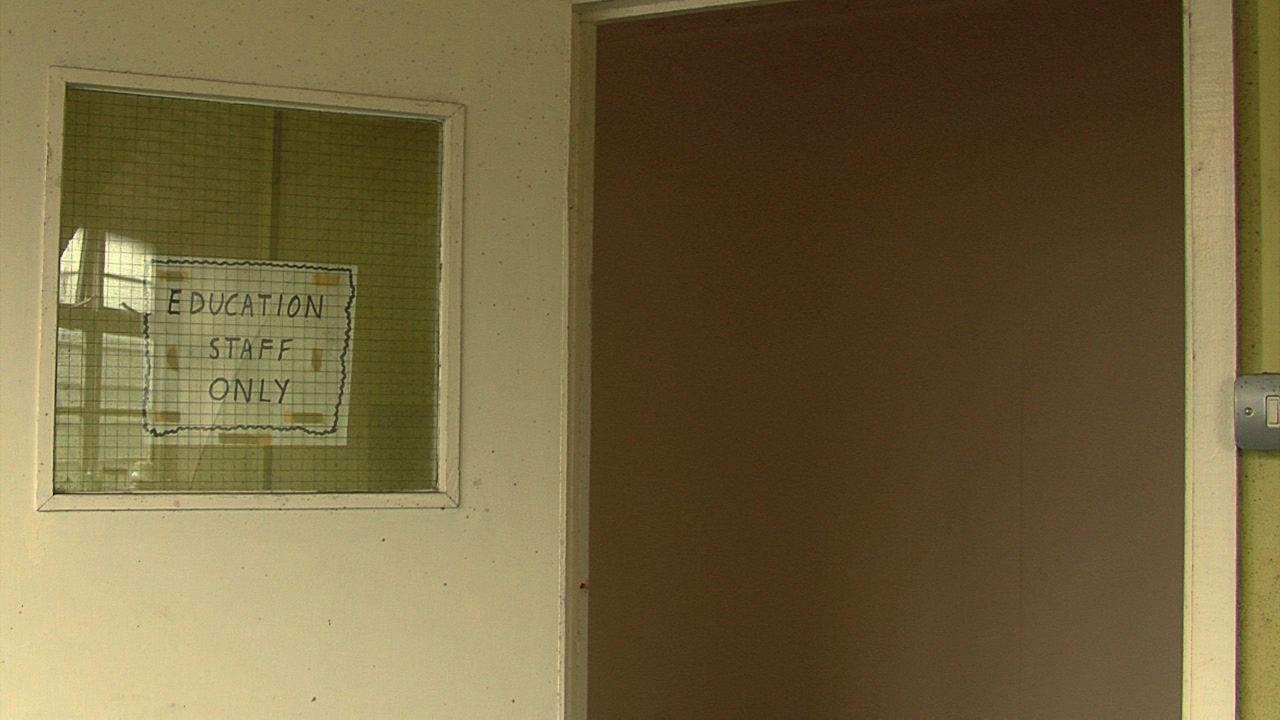 Door to the Education block in Maze and Long Kesh.