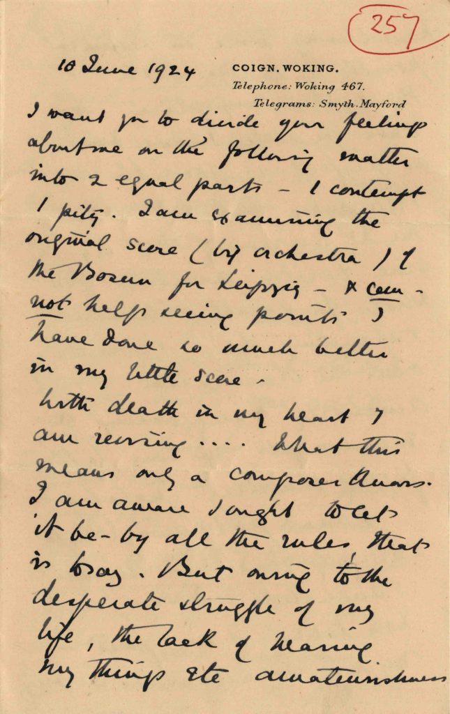 Ethel Smyth letter =