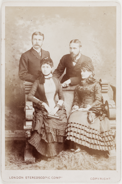 Studio portrait of Walter and Clare Hillier and Harry and Annie Hillier, England 1882