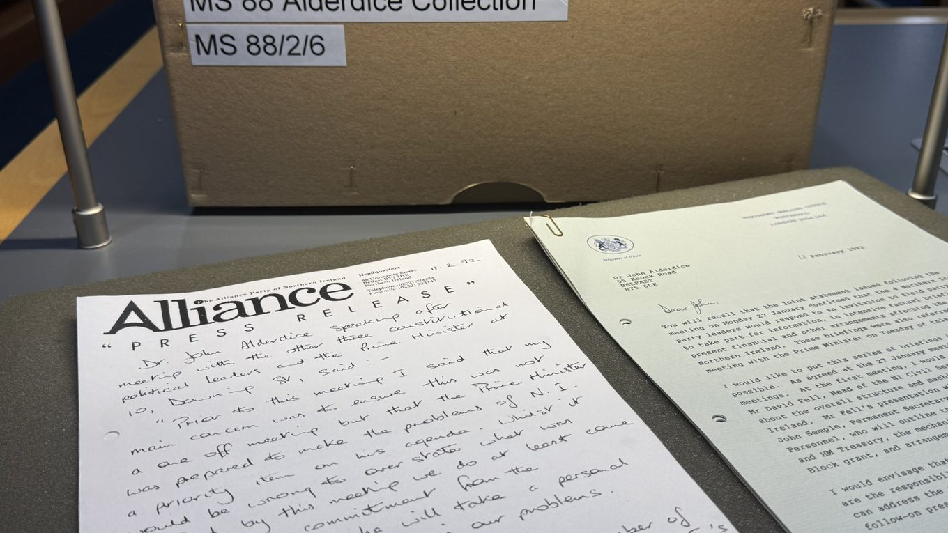 A selection of items from the MS 88/2 Alderdice 1985-1992 Collection.