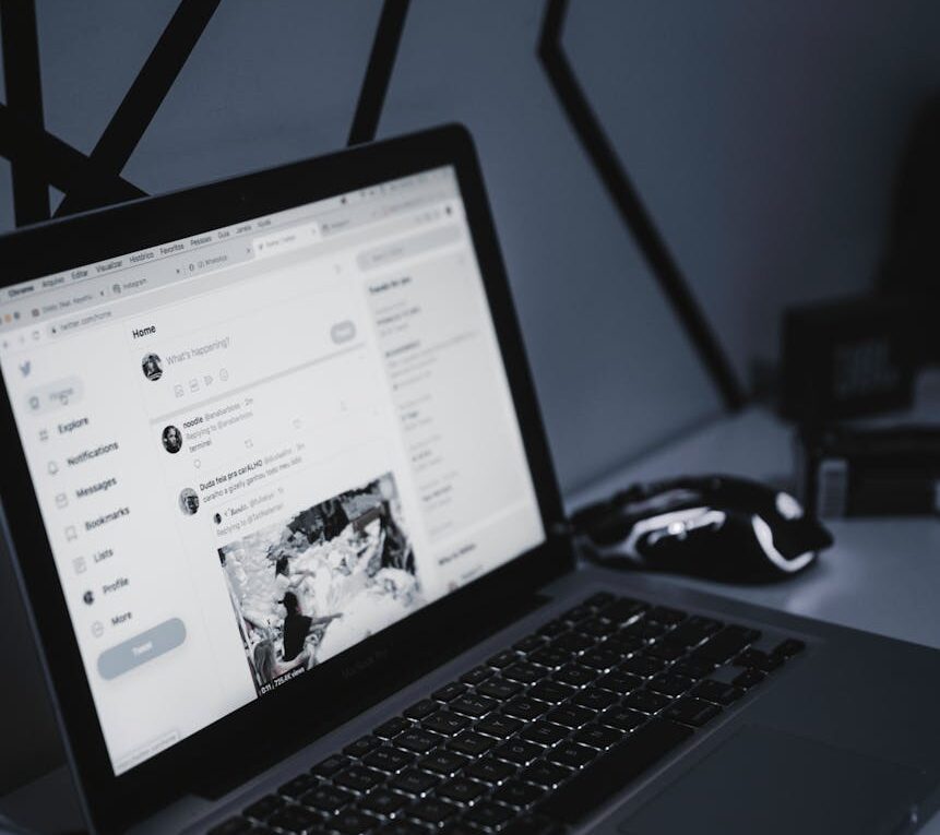 black and silver laptop computer