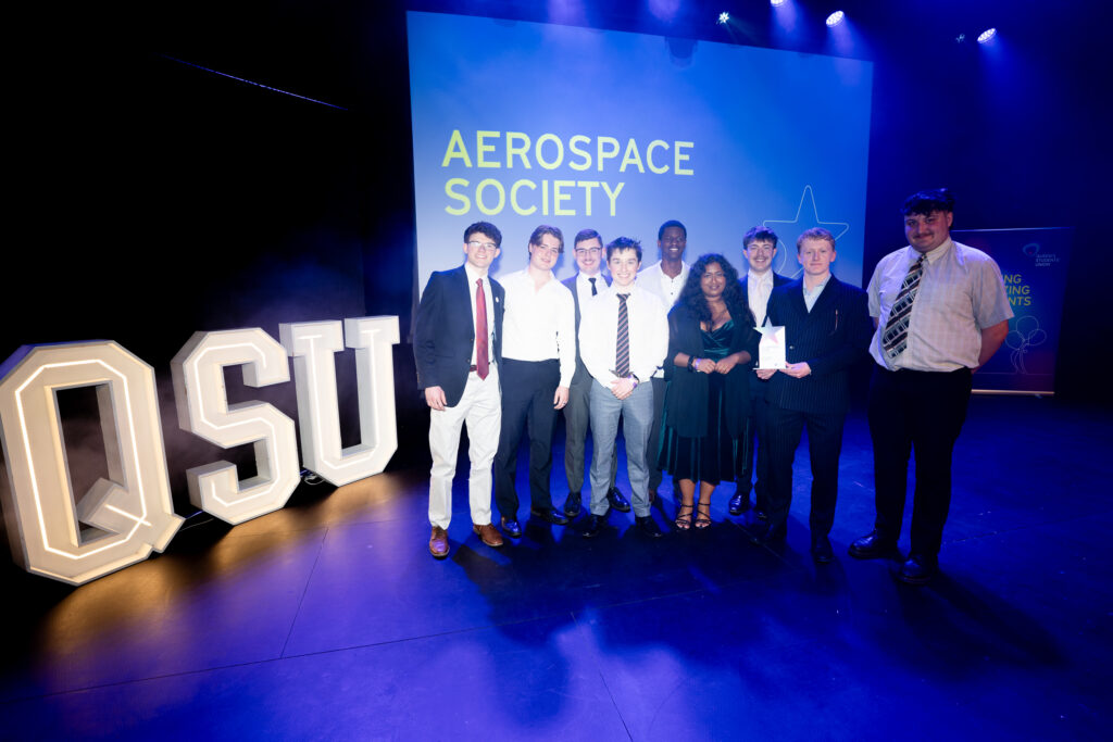 Aerospace Society on stage winning their award