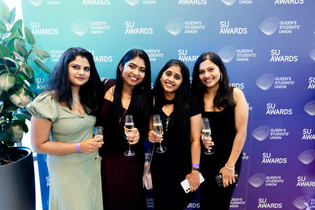 Students enjoying the SU Awards drinks reception