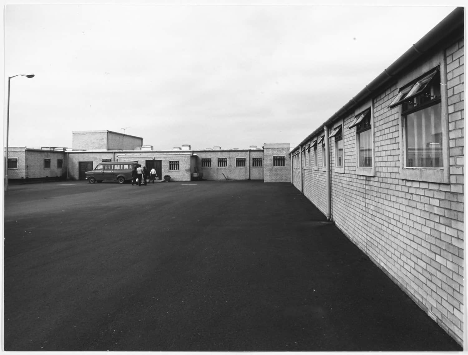 External view of an H-Block, 1981. External view of an H-Block, 1981.