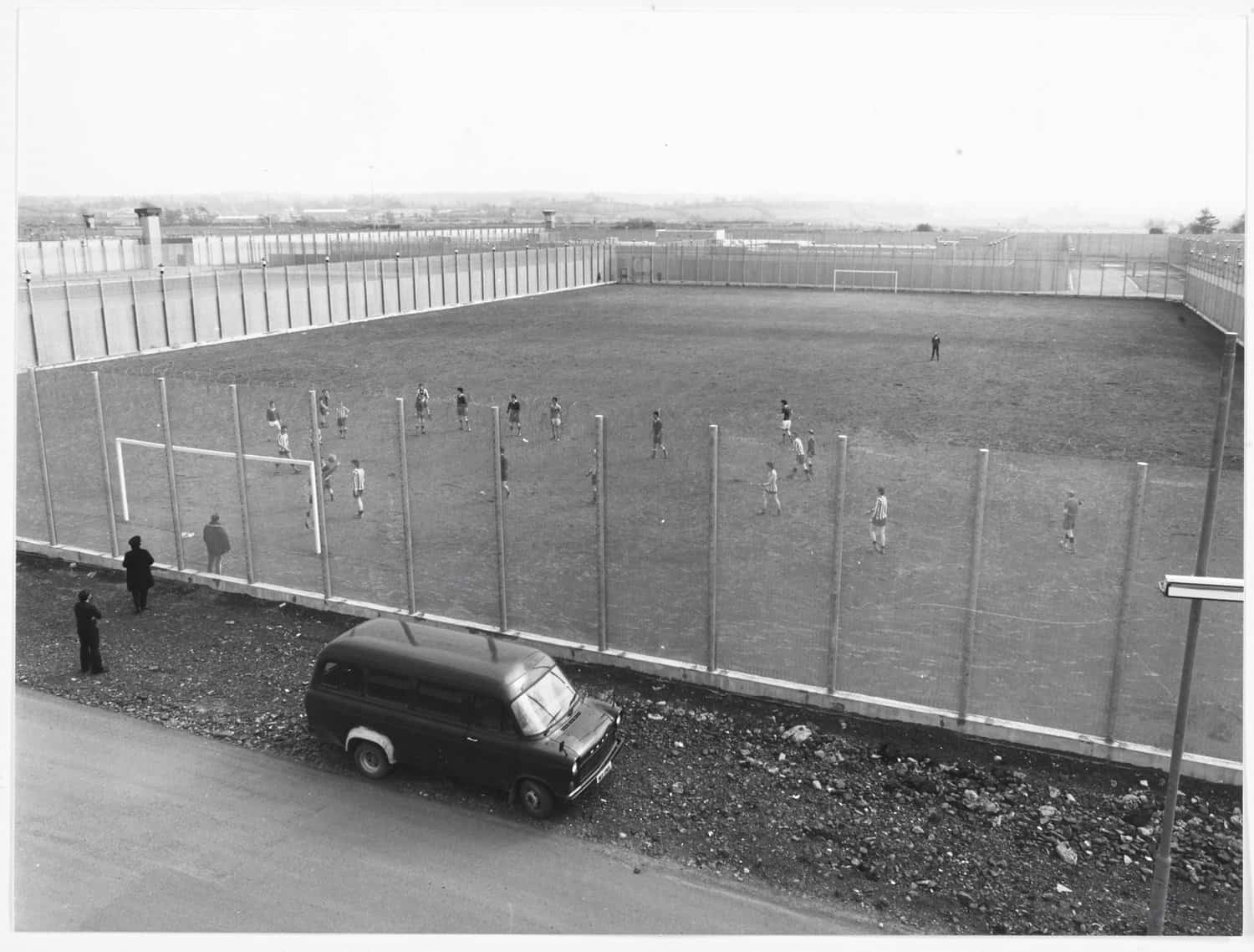 Football pitch, 1981, in Maze and Long Kesh. Football pitch, 1981, in Maze and Long Kesh.